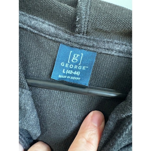 George Men's Gray Full Zip Up Hoodie Sweatshirt L (42-44) Casual Activewear - Picture 3 of 5